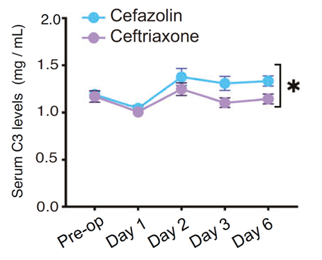 Ceftriaxone抑制C3上調、維持PF4水平，發(fā)揮認知保護作用